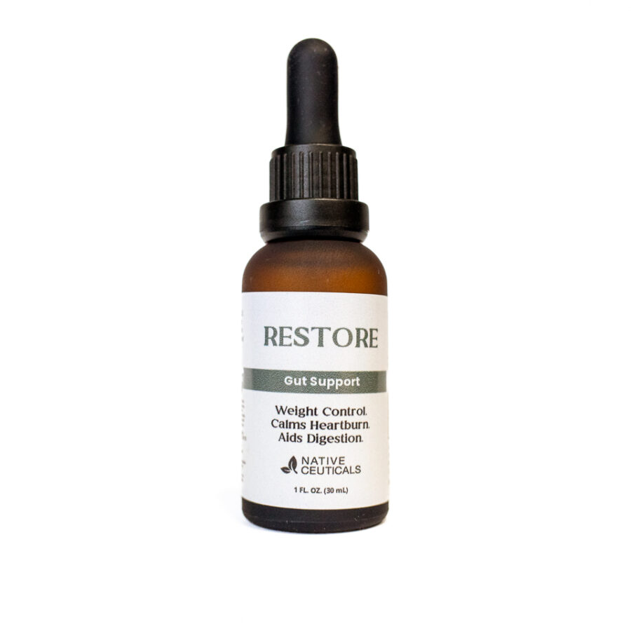 Restore CBD Tincture 600mg for gut support with blueberry seed oil and juniper berry oil